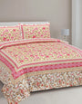 Jaipuri HandBlock Printed Double Bed Bedsheet with Pillow Covers