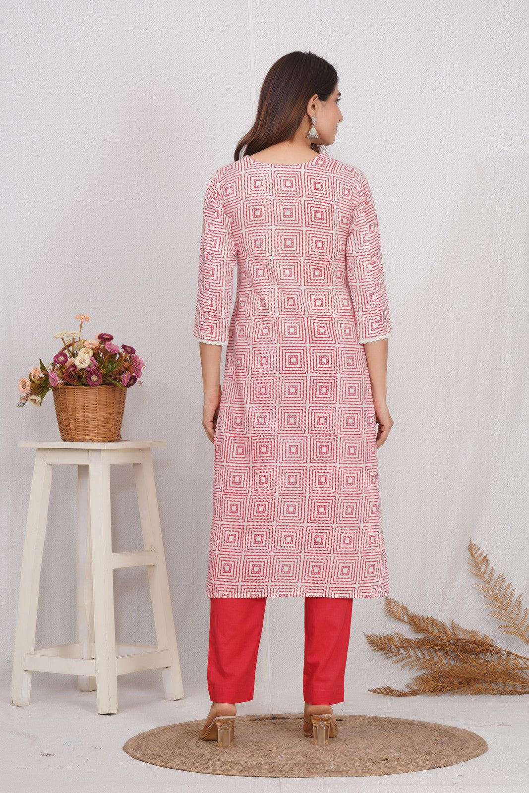Traditional Chikankari Jaipuri Print Suit Set Online