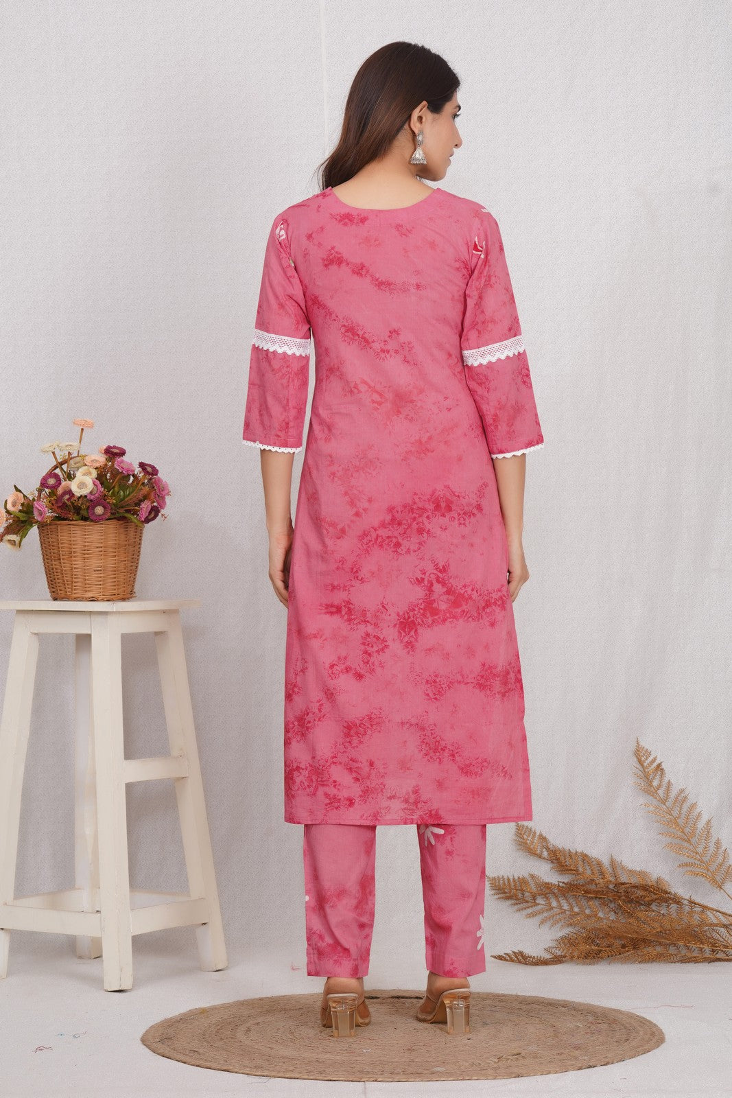Buy Pink Batik Print Beautiful Suit Set Online