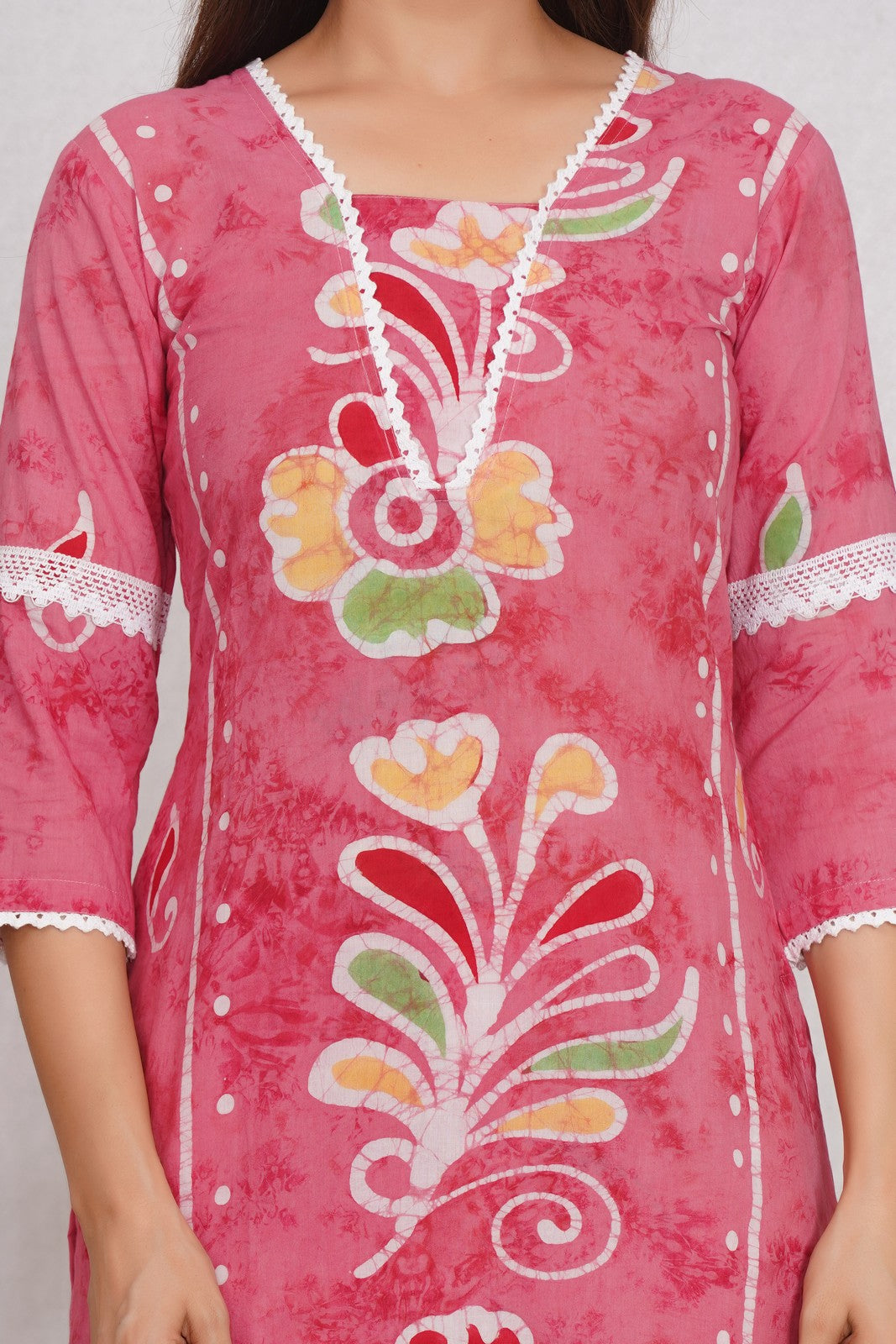 Buy Pink Batik Print Beautiful Suit Set Online