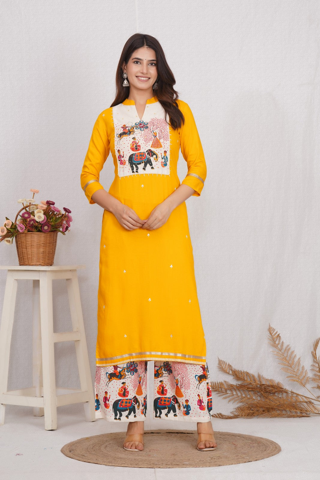 Buy Jaipuri Handicrafted Treditional Kurti Plazzo Set Online