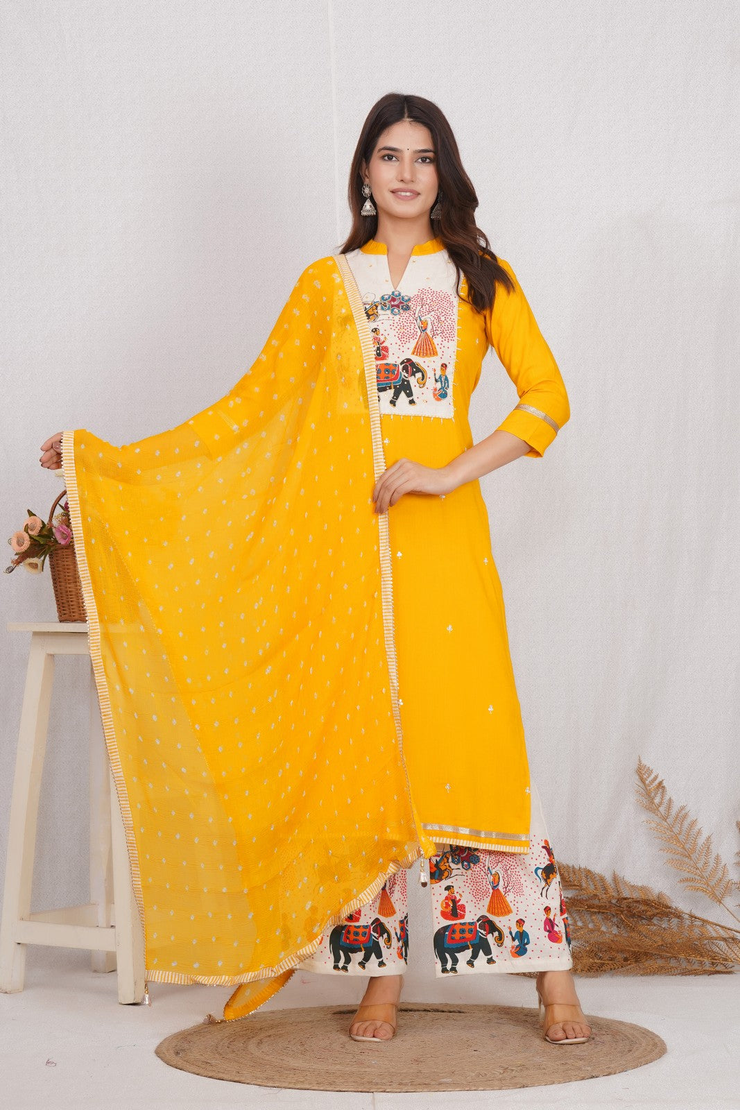 Buy Jaipuri Handicrafted Treditional Kurti Plazzo Set Online