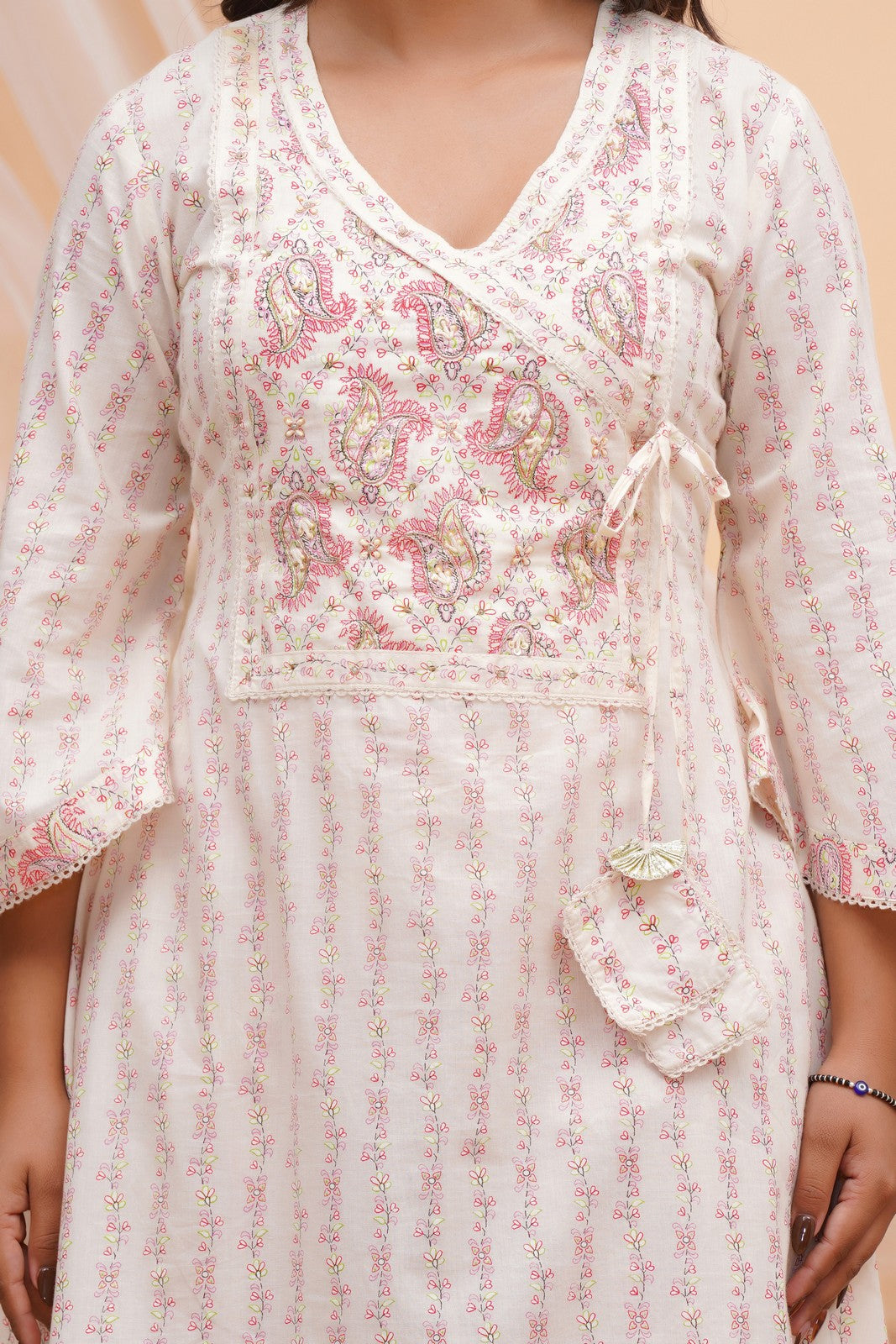 Buy White Jaipuri Print Beautiful Suit Set Online
