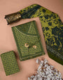 Green Color Angrakha Kurta Set With Handblock Print
