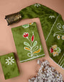 Rama Green Batik Print Unstiched Cotton Suit Set