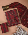 Maroon Color Angrakha Kurta Set With Handblock Print