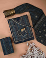 Blue Color Angrakha Kurta Set With Handblock Print