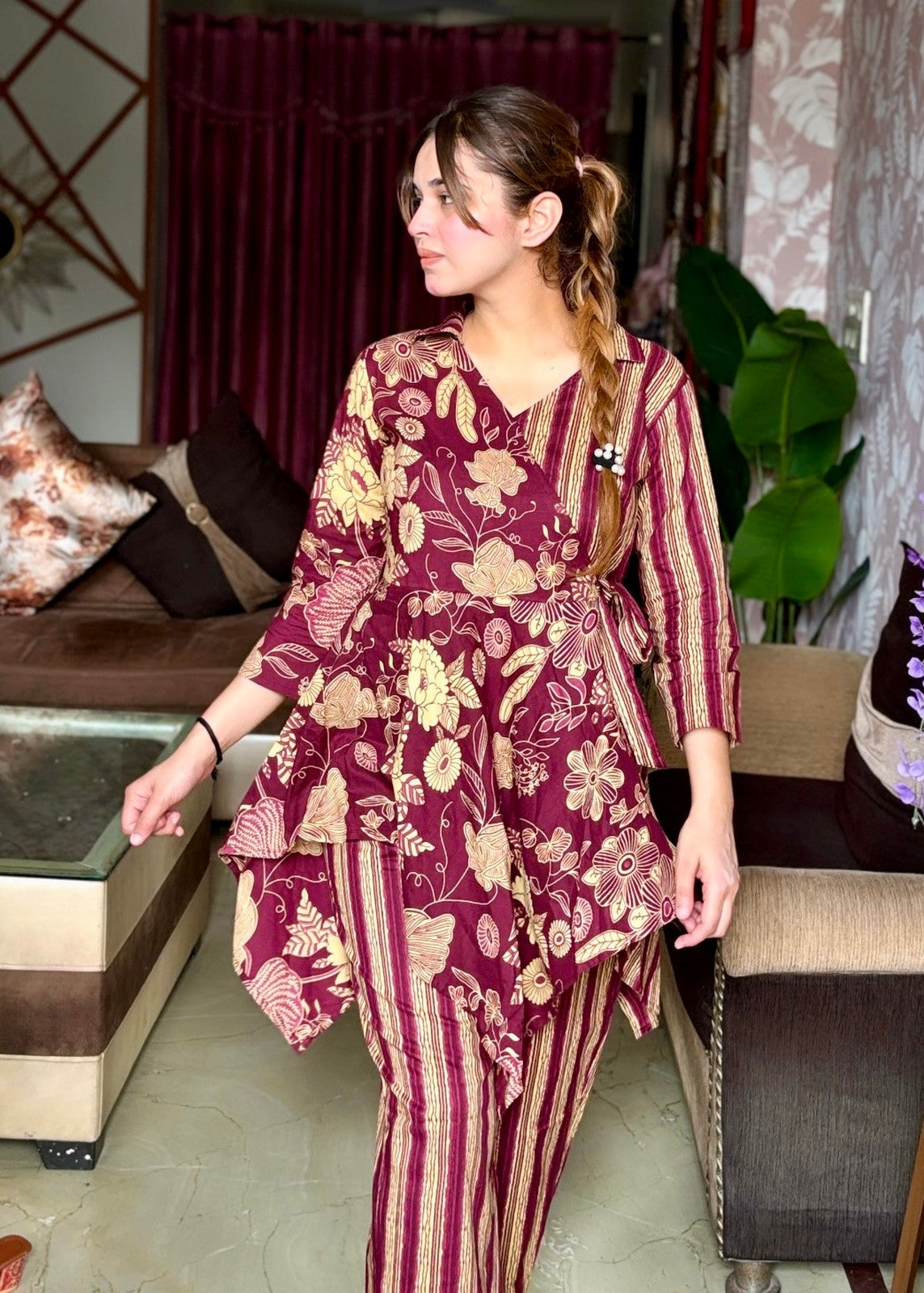 Beautifully Designed Cotton Jaipuri Print Co-Ord Set