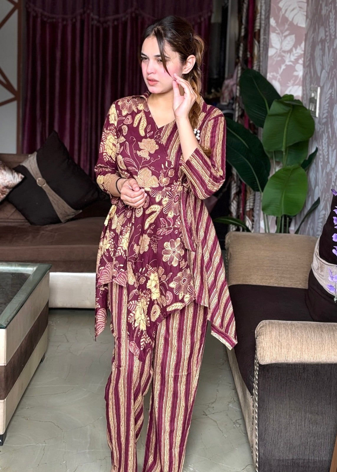 Beautifully Designed Cotton Jaipuri Print Co-Ord Set