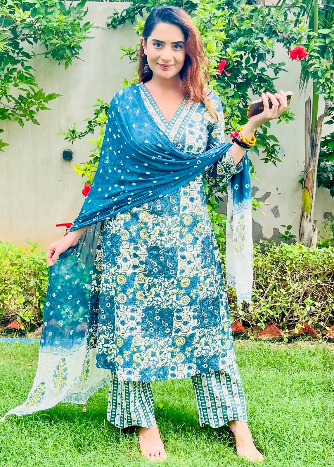 Beautiful Sanganeri Printed Suit Set Online
