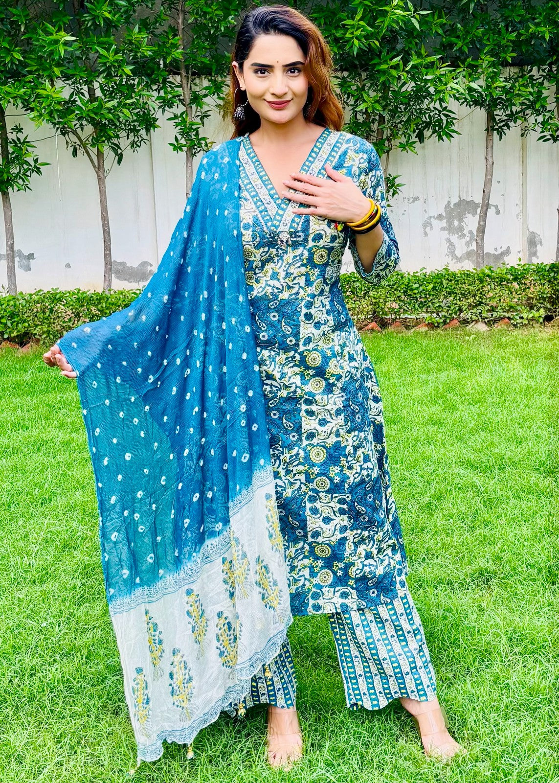 Beautiful Sanganeri Printed Suit Set Online