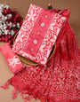 Pink Batik Print Unstiched Dress Material