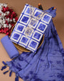 Blue Sanganeri Print Unstiched Dress Material