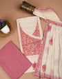 Pink Color Angrakha Kurta Set With Chikankari