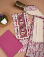 Pink Hand Block Print Cotton Fabric Unstiched Dress Material