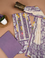 Purple Corset Embroidery with Unstitched Dress Material