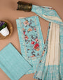 Blue Corset Embroidery with Unstitched Dress Material