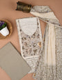 Corset Fabric Unstiched Suit Set With Mulmul Dupatta