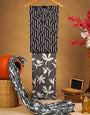 Black Sanganeri Print With Chiffon Unstiched Dress Material