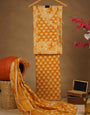 Orange Angrakha Cotton Unstiched Suit Set